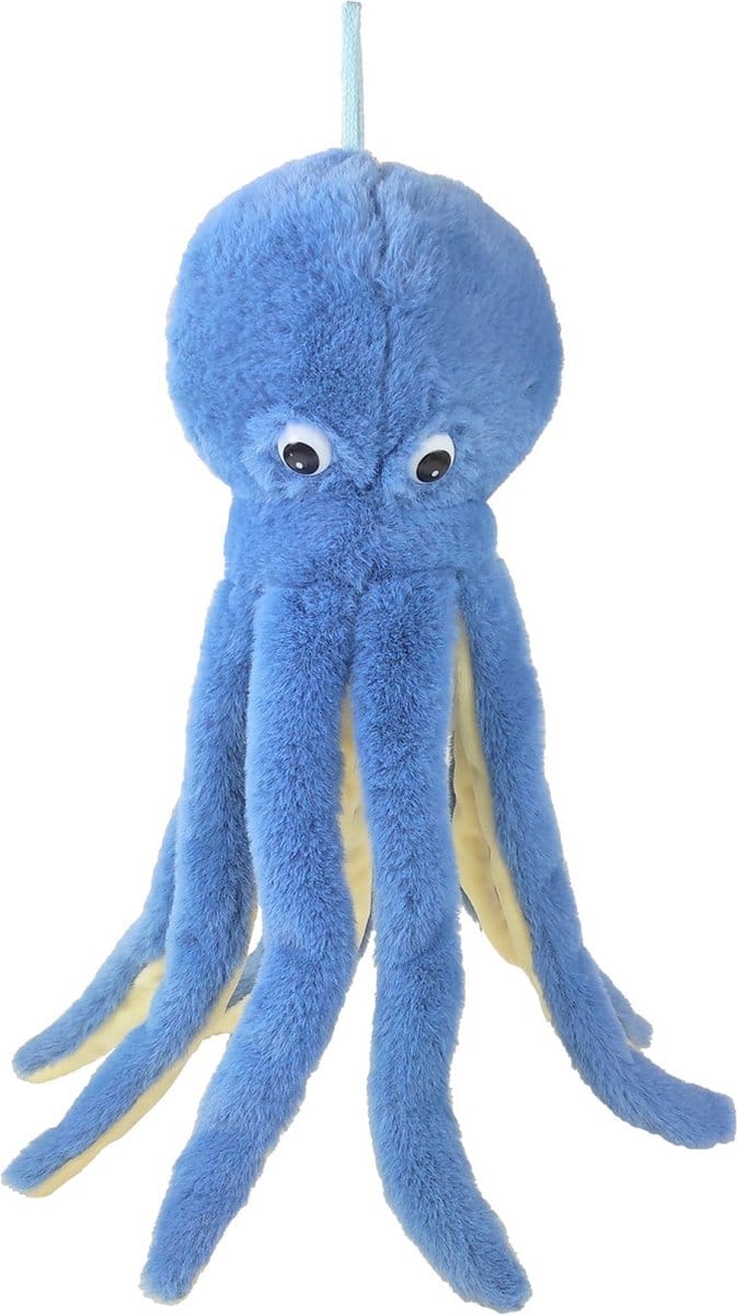 Inware pluche inktvis/octopus knuffeldier - blauw - zwemmend - 36 cm - zeedieren knuffels