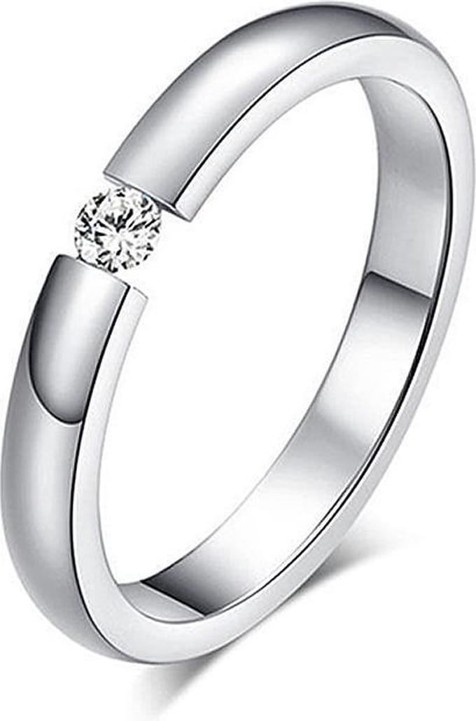 Montebello Ring Bacopa - 316L Staal - Trouw - 3mm - Maat 56-17.8mm