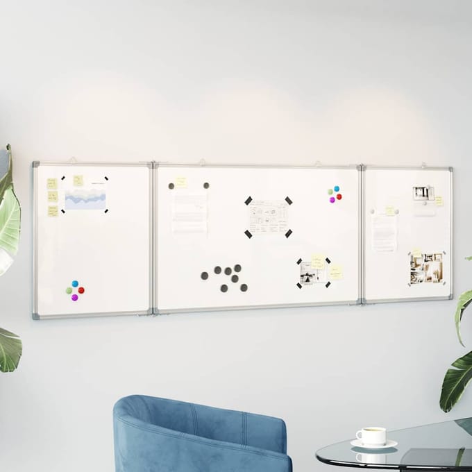 vidaXL - Whiteboard - magnetisch - inklapbaar - 160x60x1,7 - cm - aluminium