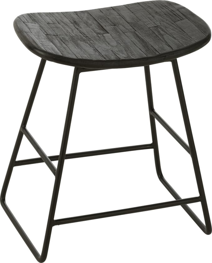 J-Line stoel Rechthoekig - gerecycleerd hout - zwart - small