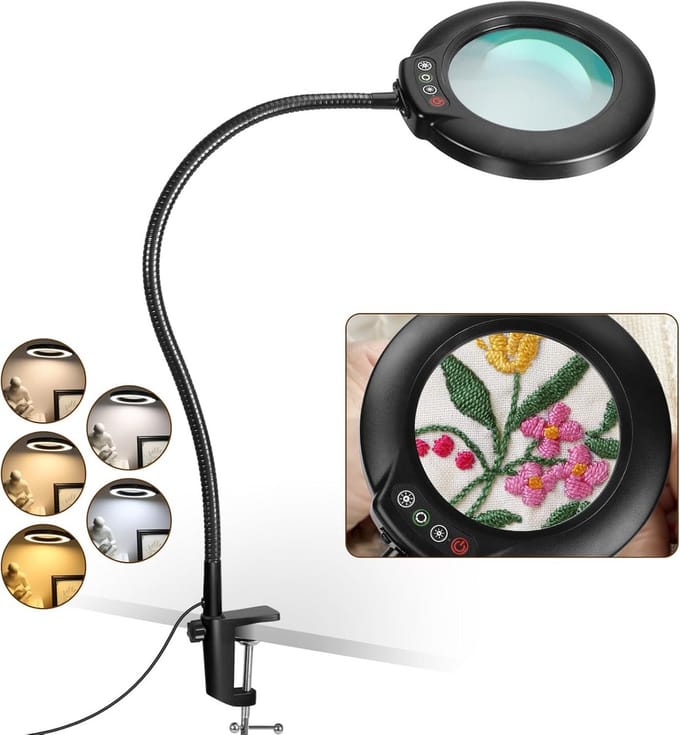 Vergrootglas met Klem en Verlichting voor Lezen en Werk