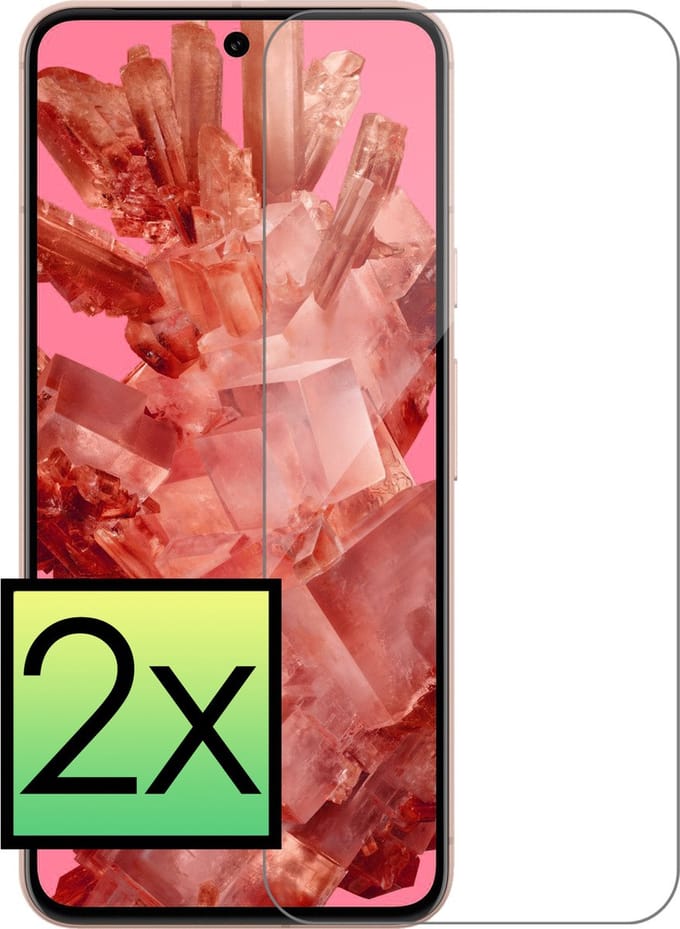Screenprotector - 2 Stuks - Geschikt voor Google Pixel 8 - Extra Sterk - Beschermglas - Gehard Glas - Tempered Glass - Screen Protector - Bescherm Cover