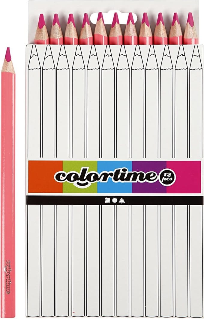 Creativ Company Triangular Jumbo colored pencils - Pink 12pcs.