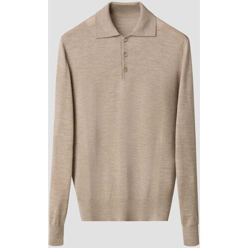 Eton Trui Polo Pullover Luxury Extrafine Merino Beige / male