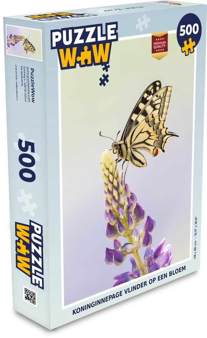 Puzzel Koninginnepage vlinder op een bloem - Legpuzzel - Puzzel 500 stukjes