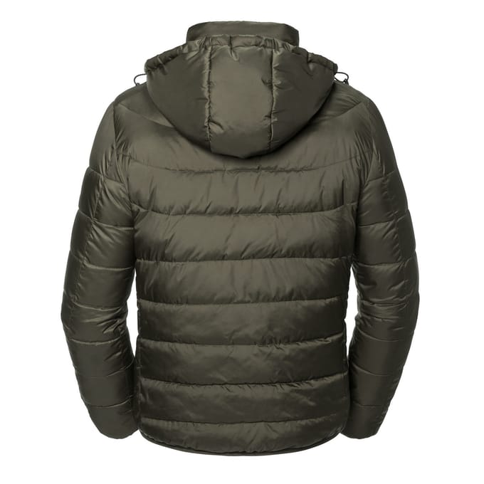 Russell Heren Nano Gewatteerd jack met capuchon (Donkere Olijf)