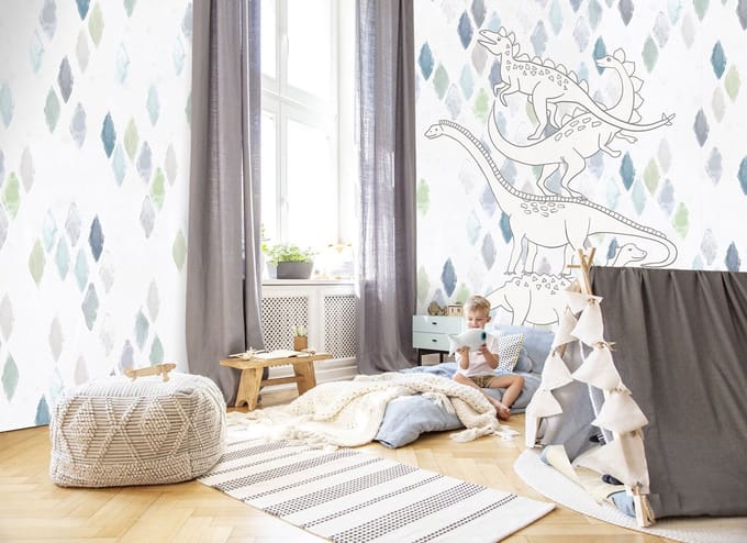 INGK - Kate & Andy - Behang - Dino Wall