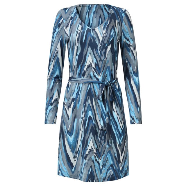 Smashed Lemon Damesgetailleerd zig zag geprint jurk |