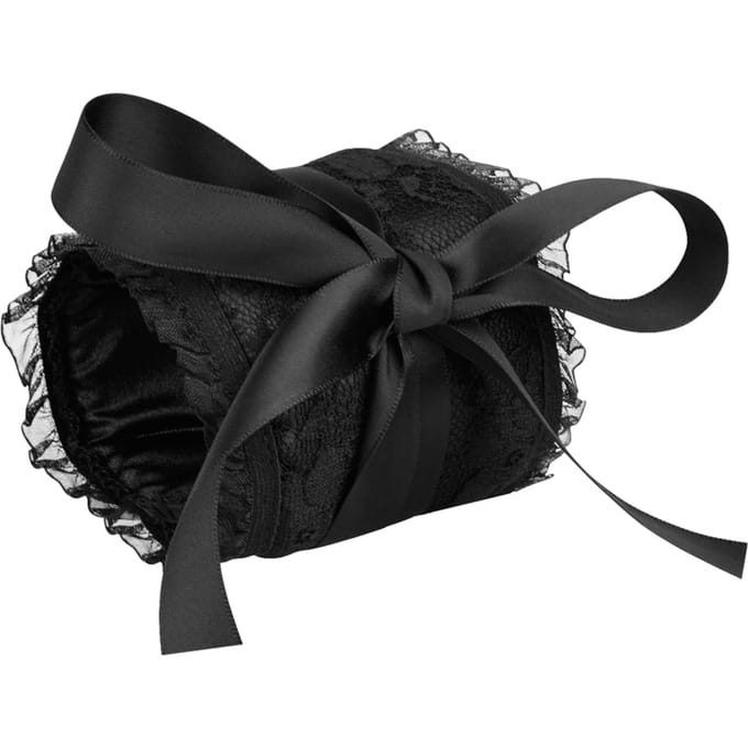 Rimba - Burlesque Handboeien En Masker Van Satijn En Kant - Zwart
