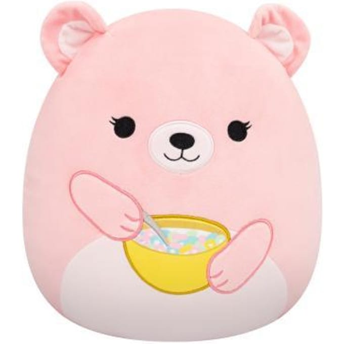 Squishmallows - Medium Plush (Hominy - Peach Bear Holding Cereal Bowl) - 30cm Plush