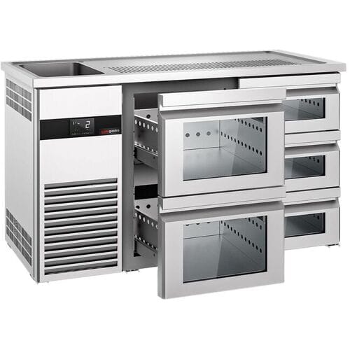 GGM Gastro Bierkoeling PREMIUM - 1550x700mm - 5 laden zilver