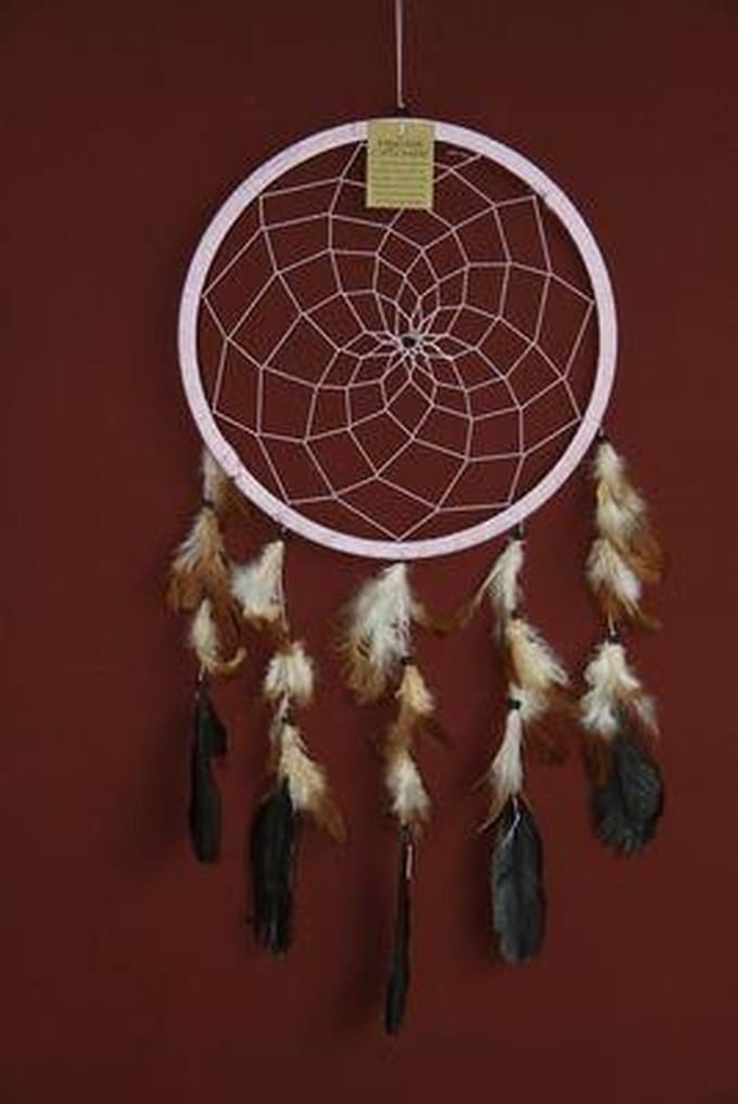 Dromenvanger / Dreamcatcher Ø26cm zonder kleintjes  - lichtroze