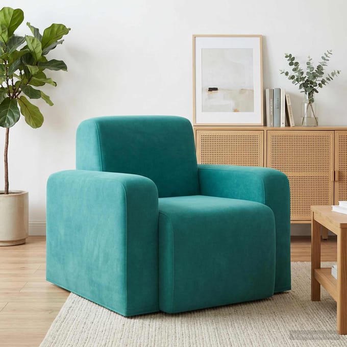 vidaXL - Fauteuil - Turquoise - fluweel