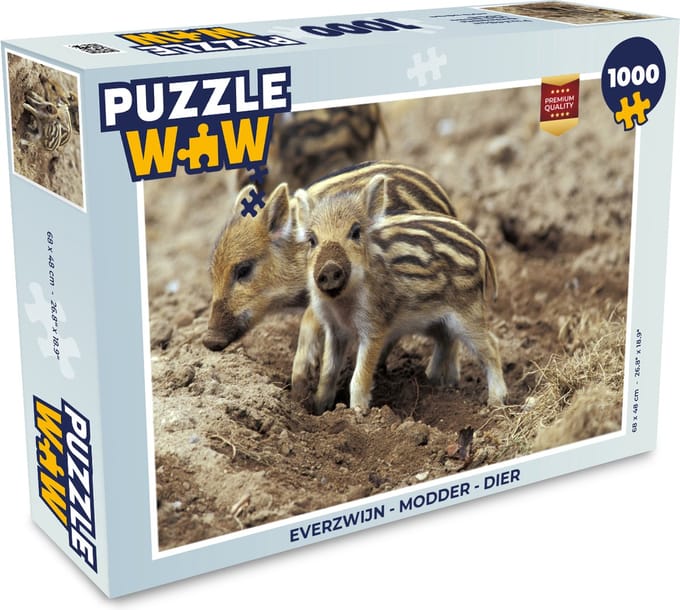 Puzzel Everzwijn - Modder - Dier - Legpuzzel - Puzzel 1000 stukjes volwassenen