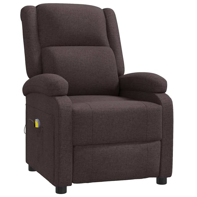 vidaXL - Massagestoel - stof - donkerbruin