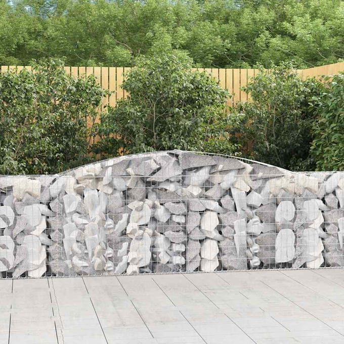 vidaXL - Schanskorven - 8 - st - gewelfd - 400x30x100/120 - cm - ijzer