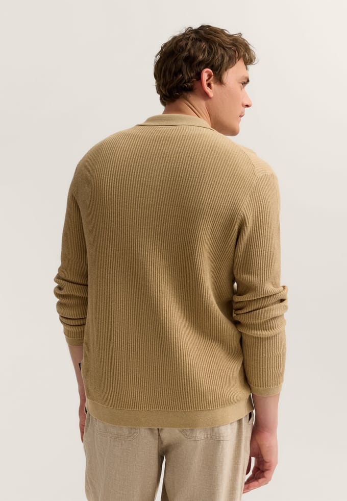 Bugatti Herren Gebreid vest met knoopsluiting en polokraag