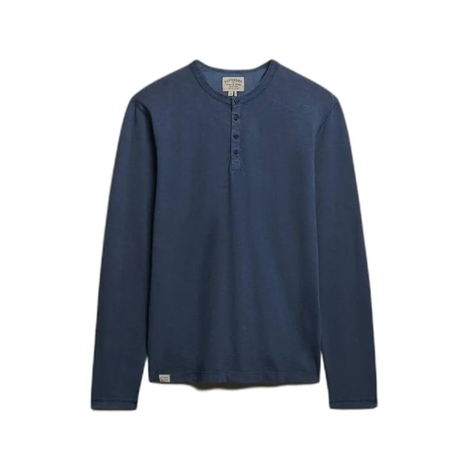 Superdry - Slub Jersey Henley Top met Lange Mouwen - Heren - Tops