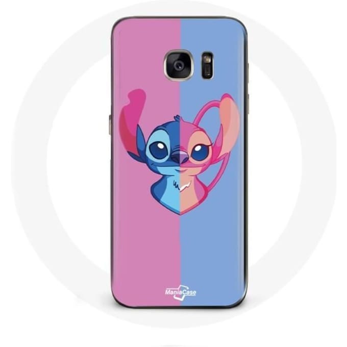 Coque pour Samsung Galaxy S6 edge Stitch et angel bleu rose