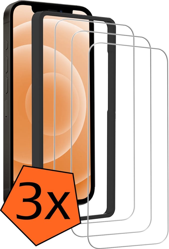 Screenprotector - 3 Stuks - Geschikt voor Apple iPhone 12 Pro Max - Met Installatie Frame - Gehard Glas - Beschermglas - Tempered Glass - Screen Protector