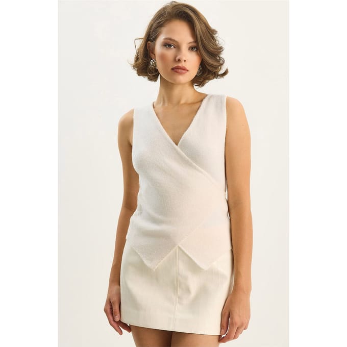 Slim Fit V-hals Gilet met Striksluiting