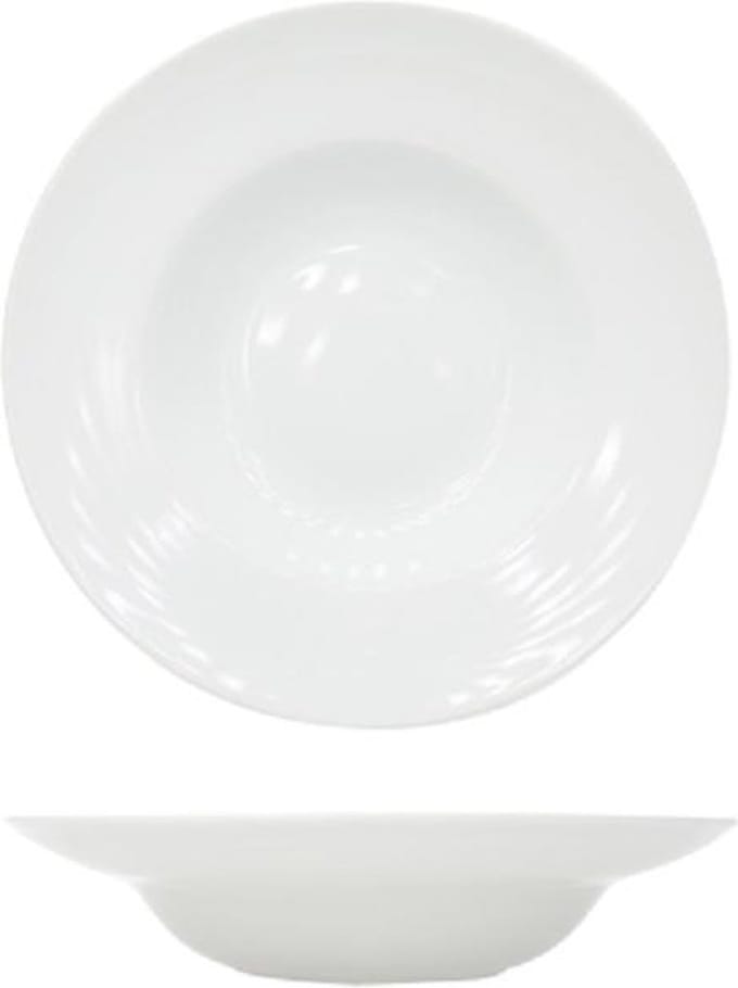 GROOT PASTABORD WIT D19 -30 X H6CM - porselein - set van 4