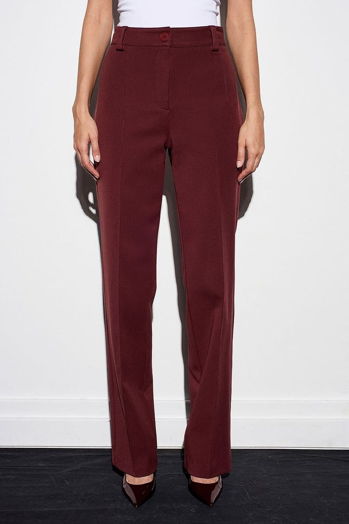 Hoge taille Rechte Pijpen Geplooide Broek