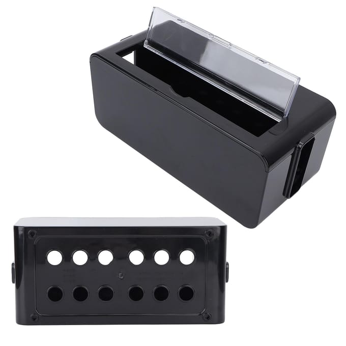 Boîte de rangement pour prise de courant, boîte de rangement en plastique, anti-poussière, pour la maison, taille moyenne, noir black