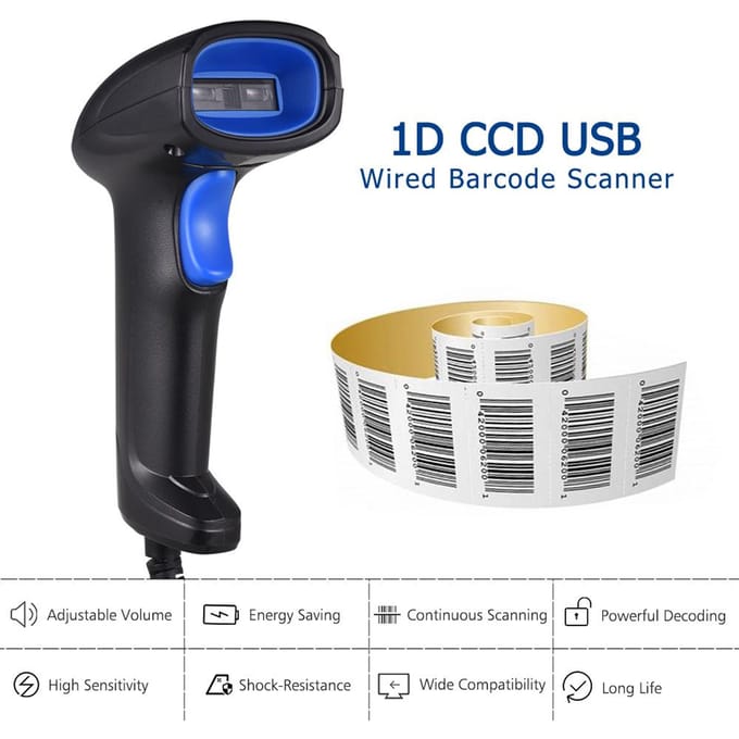 Aibecy Barcode Scanner USB Automatische 1D Barcode Scan Reader Handheld POS