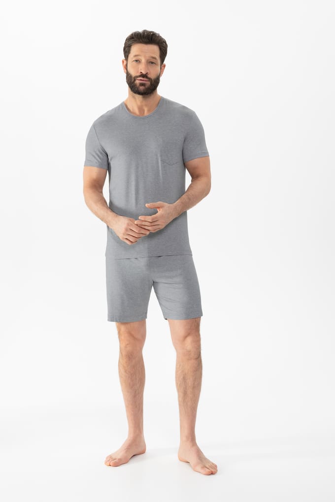 Pyjama kort Serie Easy Night Light Grey Melange