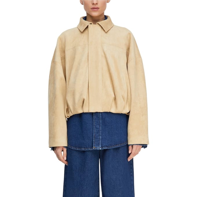 Korte faux fluwelen jas dames COMMA