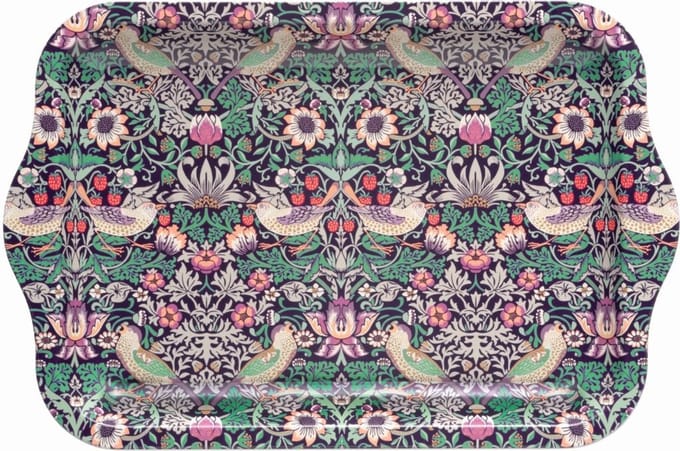 Dienblad Bloemen, paars/perzik kleur 24x15,8x1,1cm
