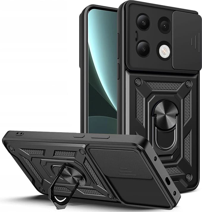 Hoesje geschikt voor Xiaomi Redmi Note 13 4G - Techsuit Camshield Back Cover - Zwart