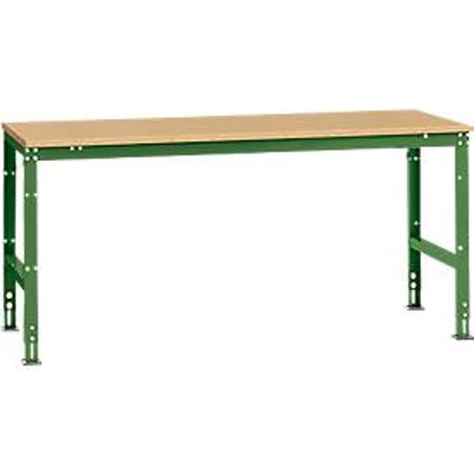 Manuflex werktafel UNIVERSAL Standaard, 2000 x 1000 mm, multiplex natuur, resedagroen