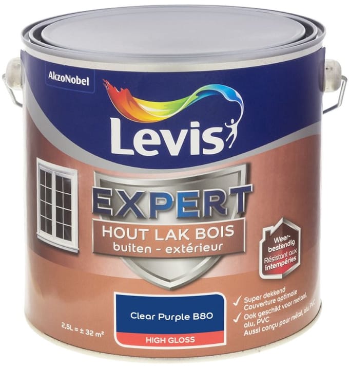 Levis - Expert Hout Lak Buiten High Gloss Mix - Clear Purple B80 - Mengverf - 2,5 L