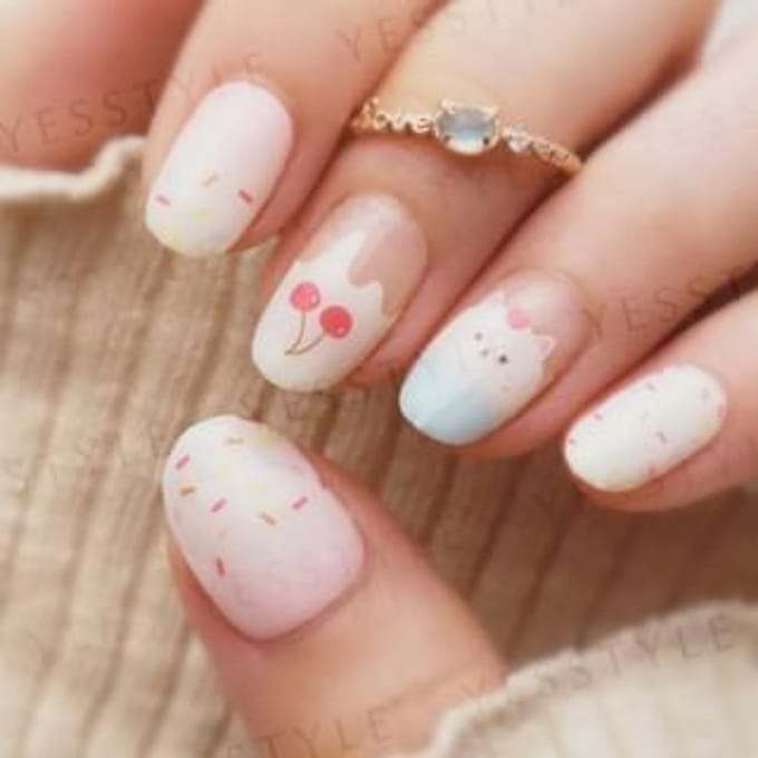 Lunacaca - Purr Cafe Nails Art Stickers 24 pcs