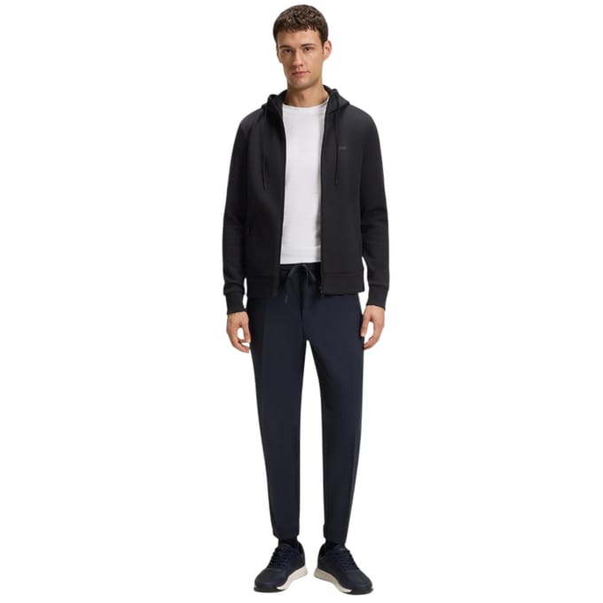 Boss Heren-sweatjack met losse pasvorm (Donkerblauw)