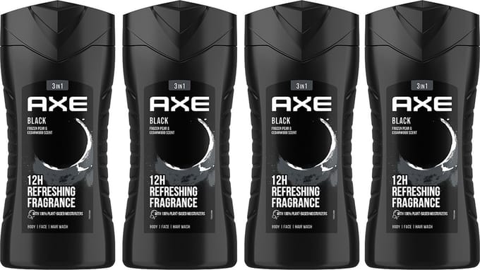 Axe Showergel Black - Douchegel - 4 x 250 ml Voordeelverpakking