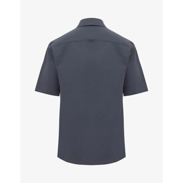 Genti Sunset Monogram Korte Mouw Overhemden Donkergrijs S4197-2001