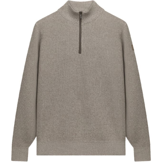 State Of Art Half Zip Trui Melange Beige - Maat M - Heren - Pullovers