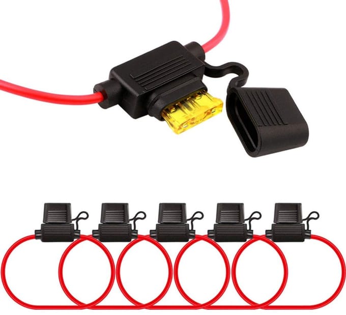 Dailygoody 5 Pack Waterdichte Fusehouder - 16 AWG Draad - Inclusief