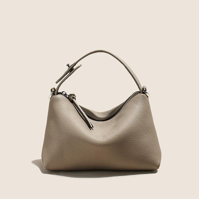 Nieuwe Dames Tas van Echt Leer High-end Lichte Luxe Niche Schoudertas Dames Handtas gray