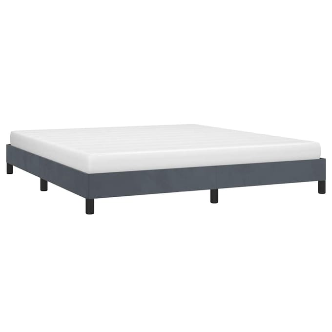 vidaXL - Bedframe - zonder - matras - donkergrijs - California - King-formaat - fluweel
