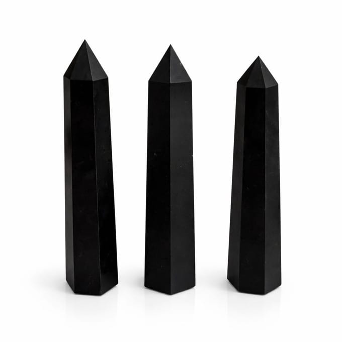 Gemstone Six Face Obelisk Point approx 17cm - Black Tourmaline