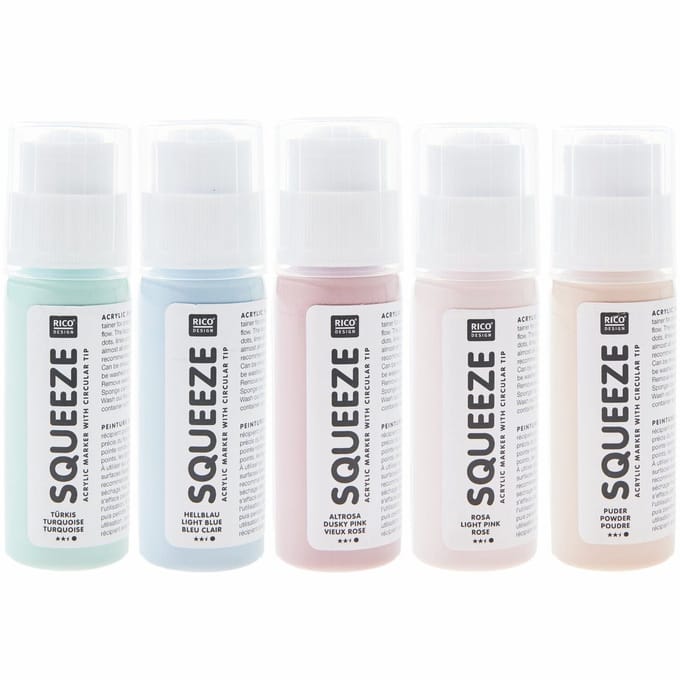 Rico Design Squeeze acrylic marker set - Pastel