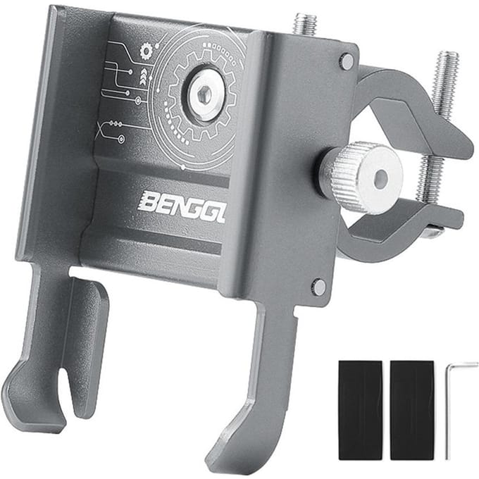 Al-legering fiets-mobiele telefoonhouder Scooter draaibare smartphonehouder 90 Degree gray