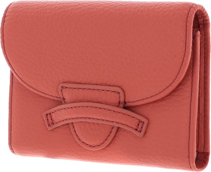 COCCINELLE Leren Portemonnee Tessa Flap Wallet Geranium Koraalrood