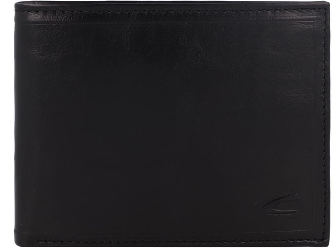 camel active Leren Portemonnee Wood Horizontal Wallet Black Zwart