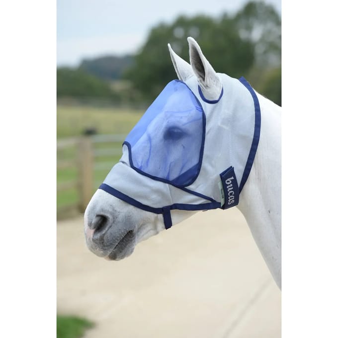 Bucas Buzz-Off Deluxe; no ears Vliegenmasker Small Pony Silver