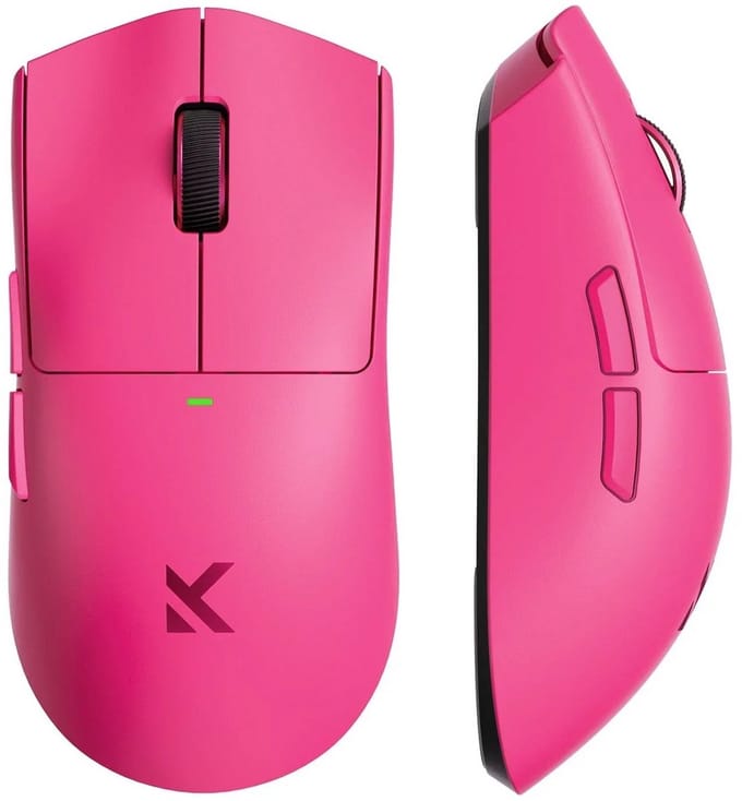 MCHOSE K7 Ultra Lightweight Wireless - Bedraad, Bluetooth & RF - 42.000 DPI - 8000Hz - PixArt PAW3950 sensor - Roze